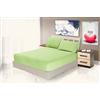 SpazioTessile Lenzuolo Sotto Con Angoli O Federe 100% Cotone Certificato Oeko-Tex rm (Verde, Matrimoniale)