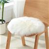 HC&WT Pelle di Pecora Naturale Rotonda Cuscino del Sedile, Pura Lana Pelosa Carina Cuscino per Sedia Pelle di Pecora Antiscivolo di Lusso Cuscino (A,Diametro 45 cm (17,7 Pollici))