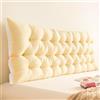 Generic Cuscino Testata Letto Matrimoniale, Cuscini Testata Letto Sfoderabile,Cuscino Schienale Divano, Imbottita Supporto Lombare Cuscino per Letto e Divano,Giallo,120x50x5cm