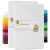 Lavea® Set 2 Lenzuola con Angoli MAYA - Jersey 100% Cotone - Per Letti Standard, Topper, Boxspring e ad Acqua - Con Elastico - OEKO-TEX® - Traspiranti (Bianco, 140x200-160x200 cm)