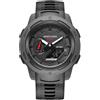 NORTH EDGE Orologio Sportivo da Uomo in Fibra di Carbonio, Impermeabile, Doppio Fuso Orario, Sveglia, Nero