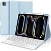 WINCHKING Tastiera per iPad Pro 11 2024 (M4), Custodia con Tastiera per iPad Pro 5 Generazione, Touchpad Tastiera Bluetooth Magnetica Retroilluminata QWERTY Italiano per iPad Pro 11 pollici 2024, Azzurro