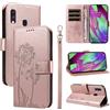 Bravoday Cover per Samsung Galaxy A40, Custodia in PU Pelle Portafoglio Flip Schede con Slot per Carte, Magnetica Antiurto Cover per Galaxy A40, Oro Rosa