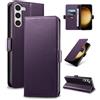 Yunubeyii Cover Libro per Samsung Galaxy S23 - [Blocco RFID] Luxury PU Leather Portafoglio Card Holder Magnetic Phone Custodia con Kickstand, Cover Protettiva Antiurto, Viola