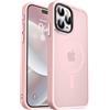 miyonsin Magnetica Cover per iPhone 16 PRO Max Custodia,Traslucida Texture Opaca, Anti-Impronta,Retro Resistente ai Graffi, TPU Bumper Antiurto Sottile Protettiva Case, Rosa