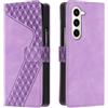 OKZone Cover per Samsung Galaxy Z Fold 6,Custodia a Libro in Pelle Protettiva Folio Portafoglio con Chiusura Magnetica e Slot per Carte Wallet Case Flip Cover(Porpora)