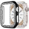 EIHAIHIS 2 Pezzi Custodia Protettive Doppia Fila di Diamanti per Apple Watch 40mm 44mm 42mm 46mm 41mm 45mm, Cava Lustro Antigraffio Sensibile Tocco Paraurti Protettivo PC Rigido per iWatch 11 10 9 8 7 6 5 4 SE