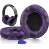 SoloWIT® Cuscinetti Auricolari Ricambio per Beats Studio 2 e Studio 3 Wired/Wireless Cuffia con morbida pelle proteina/memory foam/nastro adesivo forte - Viola Nero