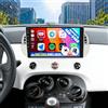 SIXWIN 4+64G Android 15 Autoradio per FIAT 500 2007-2015 con CarPlay/Android Auto/Mirror Link,9 Pollici HD TouchScreen Schermo con Navigatore WiFi Bluetooth 5.0 FM/RDS 32EQ+AHD Retrocamera