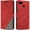 SONWO Cover per Google Pixel 3A Custodia, Flip Caso in PU Pelle Case Cover Premium Portafoglio Custodia per Google Pixel 3A, Slot per Schede, Supporto Stand, Rosso