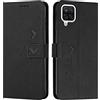 EATCYE Cover per Samsung Galaxy A22 4G / M32 4G / F22 / M22, Flip Libro Libretto Custodia in Pelle PU per Samsung Galaxy A22 4G / M32 4G / F22 / M22 [Slot per Scheda] [Funzione di Supporto] (#Nero)