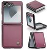 Rerzoiro Cover per Samsung Galaxy Z Flip 6 Custodia Premium Pelle PU Case, Leggera e Sottile Antigraffio, Antiurto, Anti-impronta Case per Samsung Galaxy Z Flip6, Rosso