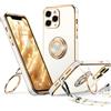 XYZ Cover per iPhone 11 Pro con Cordino, Bianco | Custodia con Doppio Anello a Forma di Cuore e Supporto - Custodia Protettiva Lussuosa per Ragazze e Donne