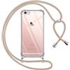 Pnakqil Cover per iPhone 6/iPhone 6s con Cordino, Trasparente Custodia con Laccio Tracolla Cellulare Girocollo Collana Protettiva per iPhone 6S 4.7, Khaki