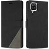 SONWO Cover per Samsung Galaxy A12 / Galaxy M12, Flip Caso in PU Pelle Case Cover Custodia con Slot per Schede e Supporto Stand per Galaxy A12 / Galaxy M12, Nero