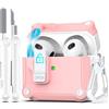 R-fun per AirPods 3a generazione 2021 Custodia, protezione completa contro la caduta, copertura automatica per Apple Airpod 3 con kit di pulizia e portachiavi,Bianco/Rosa