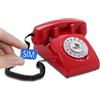 Opis Technology 60s Mobile 4G - Telefono da tavolo retrò per reti 4G/5G con Voice Over LTE a forma di telefono anni sessanta con disco e campanello in metallo (rosso) (T60mob-4g-red-EU)