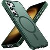 Knrlqim Custodia Magnetica per Samsung Galaxy S23, Compatibile con MagSafe, PC Silicone Cover Traslucido Opaco, Case Protezione Fotocamera & Pulsanti Metallo, Antiurto Antiscivolo Slim, Verde