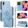 Bravoday Cover per Samsung Galaxy A10, Custodia in PU Pelle Portafoglio Flip Schede con Slot per Carte, Magnetica Antiurto Cover per Galaxy A10, Azzurro