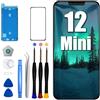 DTD Schermo di Ricambio per iPhone 12 Mini LCD Retina 5.4 FHD Display COF, Touch Screen digitalizzatore con Kit di strumenti di riparazione, Nastro adesivo impermeabile e protocollo dello