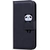 Rostsant Custodia Motorola Moto G30/Moto G10 Cover in Pelle PU Portafoglio con Porta Carte Funzione Supporto Flip Magnetica Custodia a Libro Per Moto G30/G10 - Panda Nero