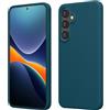 kwmobile Cover per Samsung Galaxy S25 FE Custodia - Back Case per Smartphone in Silicone TPU - Protezione Gommata - petrolio matt