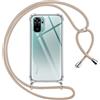 Pnakqil Cover per Xiaomi Redmi Note 10 4G/10S 4G con Cordino, Trasparente Custodia con Laccio Tracolla Cellulare Girocollo Collana Protettiva per Redmi Note 10 4G 6.43 Pollic, Khaki