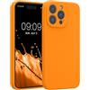 kwmobile Custodia Compatibile con Apple iPhone 15 PRO Max Cover - Back Case per Smartphone in Silicone TPU - Protezione Gommata - Arancia fruttata