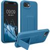 kwmobile 1x Custodia Compatibile con Apple iPhone 17e / iPhone 16e - Cover Supporto Dita - Back Case per Smartphone - Protezione Gommata Blu Indaco