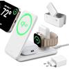 ESR Stazione di Ricarica Qi2 3 in 1 per Apple, Caricatore da Viaggio MagSafe per iPhone e Apple Watch [Certificato], per iPhone 17/16/15/14/13/12 e Apple Watch e AirPods 4, Bianco