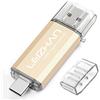 LEIZHAN Chiavetta USB Tipo C 64GB,Flash Drive USB 3.0 OTG Memory Stick per Telefono Huawei Samsung Android Tablet Mac PC-D'oro