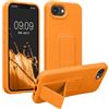 kwmobile 1x Custodia Compatibile con Apple iPhone 17e / iPhone 16e - Cover Supporto Dita - Back Case per Smartphone - Protezione Gommata Arancia fruttata