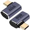 AIYEEN Adattatore USB C 40Gbps (2 Pack), Adattatore USB C da Maschio a Femmina Connettore di Trasferimento Dati ad Angolo Destro USB 4.0 Tipo C Compatibile per Samsung, MacBook e altri Dispositivi USB-C