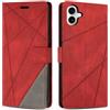 SONWO Cover per iPhone 16 Plus, Flip Custodia in PU Pelle, Cover a Libro Portafoglio con Slot per Schede e Supporto Stand per iPhone 16 Plus, Rosso