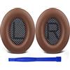 SoloWIT Cuscinetti Auricolari di Ricambio per Bose QuietComfort 35 (QC35) e Quiet Comfort 35 II (QC35 II), Padiglioni con Pelle più Morbida, Schiuma Isolante dal Rumore e Maggiore Spessore - Caffè