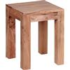 WOHNLING Tavolo in Legno massello di Acacia 35 x 35 cm Design Tavolo Salotto tavolino Marrone Scuro Stile Country