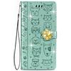 BLOTECH Custodia per realme 12+ 5G Flip Pelle Custodia Copertura Case 360°PU Leather Cover Pelle Folio Wallet Case Libro Magnetico Flip Portafoglio Protezione Bumper Caso per realme 12+ 5G,Verde