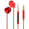 Dpofirs Auricolari in-Ear da 3,5 mm Cablato ad Sonno Drive da Cuffie Filo per telefoni cellulari, MP3, Tablet, Computer, Controllo a Linea del Microfono a Un Pulsante(Rosso)