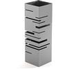Versa Stripes Portaombrelli per Ingresso, Corridoio, Camera, Giardino. Portaombrelli Piccolo e Moderno, Misure (A x L x l) 49 x 15,5 x 15,5 cm, Metallo, Colore Grigio