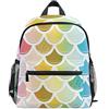 BEUSS Sirena Glitter Oro Art Zaino per Asilo Nido Prescolare Bambini Studente Bookbag Zainetti per Viaggio Ragazze Ragazzi 2-7 Anni Capretto