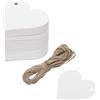 QUARKZMAN 100Pz Etichette Regalo Etichette Regalo Bianche, Biglietti a Forma di Cuore con 10 Metri di Spago di Juta per Incartare Regale Natale