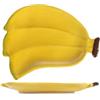 H&H Centrotavola Banana in Stoneware Decorato - Vassoio Ovale in Ceramica - Design Frutta Tropicale - 25x20x3h cm - Originale e Decorativo