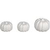 Rayher zucche in polistirolo, 3 pezzi, 1 pezzo 7x6cm, 2 pezzi 5,5x4cm, bianco, per decorazioni autunnali e Halloween, da colorare e decorare, 33493000