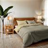 Italian Bed Linen Copripiumino Matrimoniale, Tinta Unita Double Face, Parure Copripiumino VERA, con Sacco Piumone 250x200cm + coppia federe 50x80cm TORTORA/PANNA