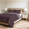 Italian Bed Linen Copripiumino Matrimoniale, Tinta Unita DoubleFace, Parure Copripiumino ZOE, con Sacco Piumone 250x200cm con patella 50cm + coppia federe 50x80cm VINACEO/ROSA ANTICO