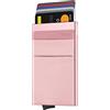 Bronzi Portafoglio Porta badge Uomo Slim - Protezione RFID Porta Carte Credito - Portacarte Mini Portatessere tascabile smart schermato (Oro Rosa)