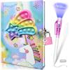 GINMLYDA Pop Diario Segreto Bambina con Lucchetto & Penna Invisibile a Doppio Estremo, 80 Fogli a Righe Antistress Unicorno Pop Bubble Diario con Lucchetto Bambino Penne Inchiostro Invisibile Regalo Bambina