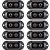 Krtopo 10X LED luci laterali 12-24V IP65 per camion rimorchio Giallo | 2 LED SMD | 90LM ultra luminose | 12-24V | IP65 antipioggia | Montaggio facile | Per camion, rimorchi, caravan, roulotte, bus
