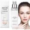 Duroecsain Fondotinta bianca che cambia colore, colore della pelle, crema diurna adatta,SPF 30 idratante correttore crema coprente per donne