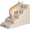 EHEYCIGA Scaletta per Cani 5 Gradini Altezza 57 cm, Scala Cane Piccoli e Gatti in Spugna per Salire su Letti Alti, Antiscivolo Rampa per Cani con Rivestimento Rimovibile e Lavabile, Beige